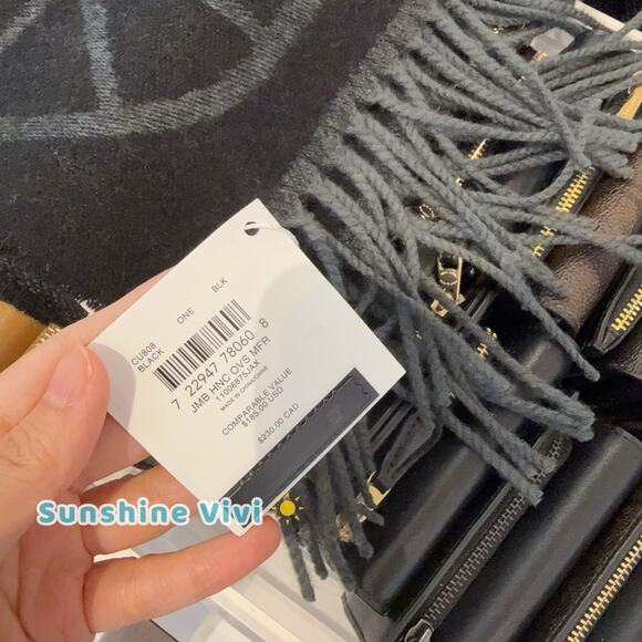 NWT Coach Horse And Carriage Print Oversized Muffler / Scarf BLACK CU808 - Picture 2 of 9